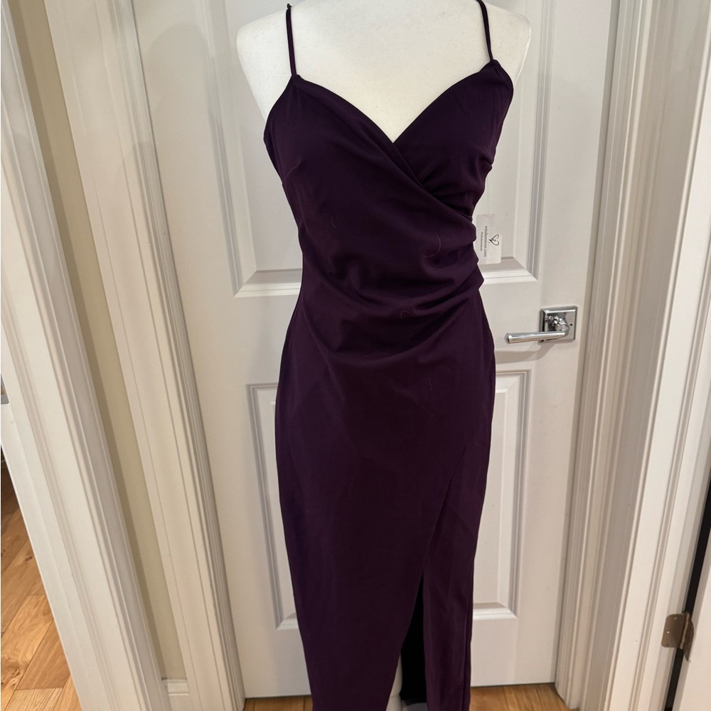 NWT long purple dress with slit